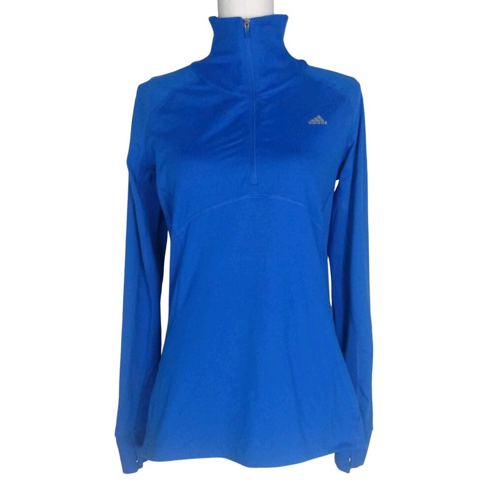 Adidas Climalite Track‎ Jacket Women's Sz M Pullover Athletic Performance Blue